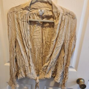 Worthington Beige Blouse with Pleats